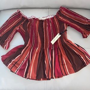 Off the shoulder stripped top